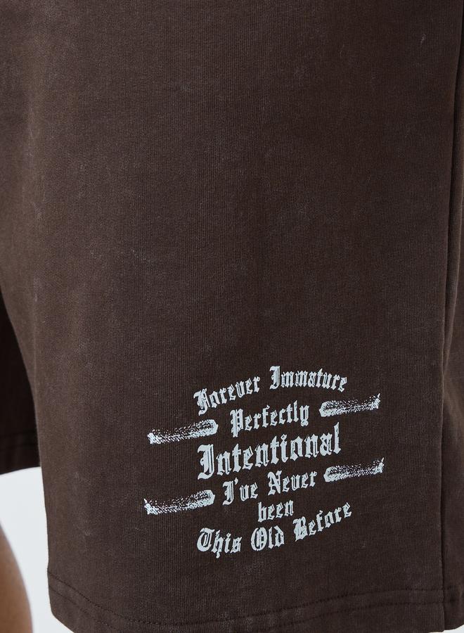 Styli Men Oversized Acid Washed Distress Print Shorts - Image 3